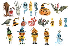 Halloween bundle. Watercolor clipart. 100 png elements Product Image 4