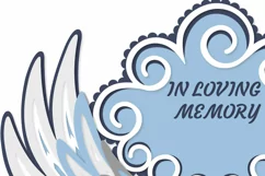 In memory of a loving heart with angel wings and a photo SVG Product Image 3