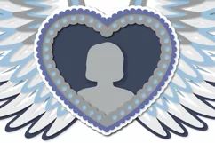 In memory of a loving heart with angel wings and a photo SVG Product Image 5