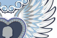 In memory of a loving heart with angel wings and a photo SVG Product Image 6