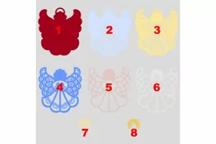 3D layered angel mandala, Christmas angel svg for cricut, Product Image 5