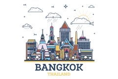 Outline Bangkok Thailand City Skyline. Product Image 1