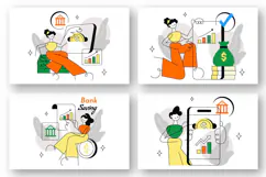 6 Bank Savings Vector Illustration Product Image 2
