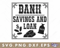 VIntage Bank Sign | Western Svg | Wild West Sign Product Image 2