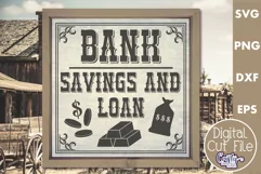VIntage Bank Sign | Western Svg | Wild West Sign Product Image 1