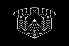 Outdoor Camping Line Art Badge Illustration Product Image 1