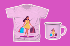Happy Woman Shopping on Black Friday Product Image 2