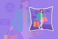 Happy woman Shopping Online with Smartphone Product Image 3