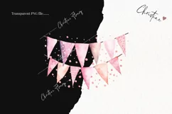 Watercolor Pink Party Banner Clipart | Watercolor Party PNG Product Image 2