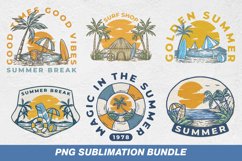 Summer badge sublimation bundle vintage illustration PNG Product Image 1