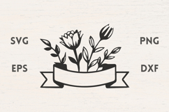 Floral Ribbon SVG Product Image 1