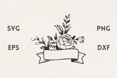 Vintage Ribbon with Rose SVG Product Image 1