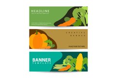 Three horizontal banners with colorful fresh vegetables Product Image 1