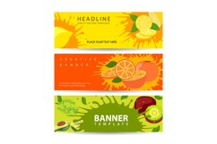 Banner design with fresh fruits Background for text Product Image 1