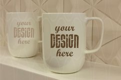 Mockup Coffee cups White mugs Kitchen tools Mock-up Photo Product Image 1