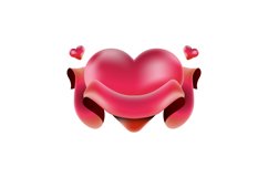 Banner ribbon with heart shape graphic isolated Product Image 1