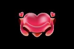 Banner ribbon with heart shape graphic isolated Product Image 2