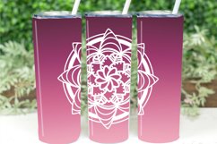 Mandala and Pink Purple Ombre Skinny Tumbler Sublimation PNG Product Image 1
