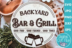 Vintage Farmhouse Home Round Sign Svg | Bar And Grill Product Image 1