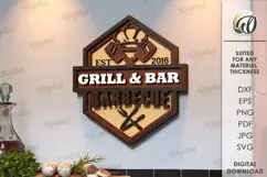 Bar and grill Sign Laser Cut. Griling SVG Product Image 1