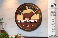 Bar and grill Sign Laser Cut. Grill bar SVG Product Image 1