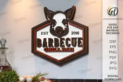 Bar and grill Sign Laser Cut. Barbecue grill bar SVG Product Image 1