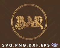 Vintage Bar Svg | Bar Sign | Bar Round Sign | Door Hanger Product Image 2