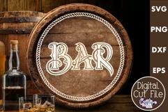Vintage Bar Svg | Bar Sign | Bar Round Sign | Door Hanger Product Image 1
