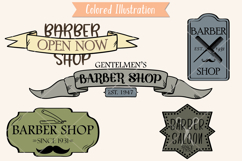 Colored Barber Logos | Retro Barber Sign, Vintage Hair Salon Product Image 2