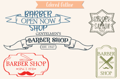 Colored Barber Logos | Retro Barber Sign, Vintage Hair Salon Product Image 3