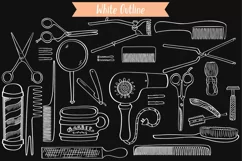 White Barber Shop | Vintage Beauty salon, Hairdresser Doodle Product Image 2