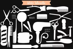 White Barber Shop | Vintage Beauty salon, Hairdresser Doodle Product Image 3