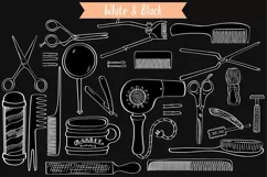 White Barber Shop | Vintage Beauty salon, Hairdresser Doodle Product Image 4