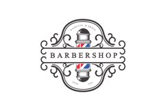 vintage barbershop label stamp logo design Product Image 1