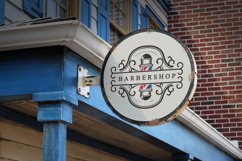 vintage barbershop label stamp logo design Product Image 2