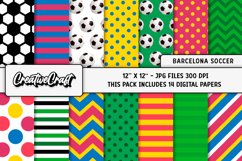 Barcelona Soccer Digital Papers, scrapbook papers designs Product Image 1