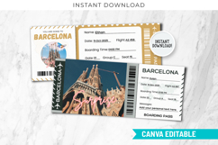 Barcelona Boarding Pass Canva Template Product Image 10