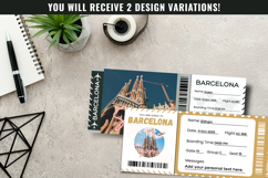 Barcelona Boarding Pass Canva Template Product Image 9