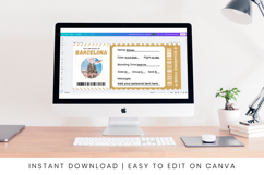 Barcelona Boarding Pass Canva Template Product Image 7