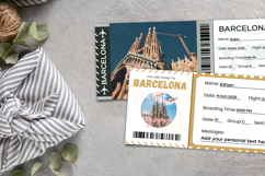 Barcelona Boarding Pass Canva Template Product Image 5