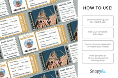 Barcelona Boarding Pass Canva Template Product Image 4