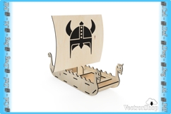Viking ship for laser cutting, restaurant table decoration Product Image 4