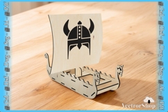 Viking ship for laser cutting, restaurant table decoration Product Image 5