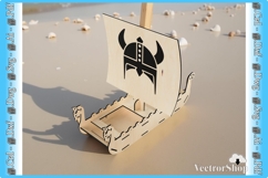 Viking ship for laser cutting, restaurant table decoration Product Image 3