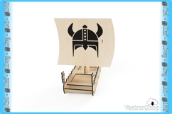 Viking ship for laser cutting, restaurant table decoration Product Image 8