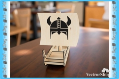 Viking ship for laser cutting, restaurant table decoration Product Image 1