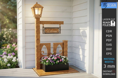 Outdoor Welcome Signs Planter Laser Cut Bundle | Street Lamp Product Image 2