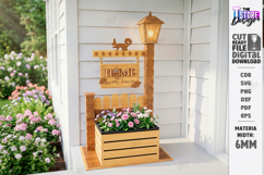 Outdoor Welcome Sign Planter Laser Cut | Porch Decor | CNC Product Image 1