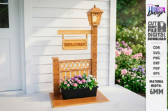 Outdoor Welcome Sign Planter Laser Cut | Porch Decor | CNC Product Image 1