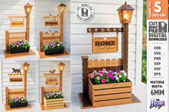 Outdoor Welcome Sign Planter Laser Cut Bundle | Porch Decor Product Image 1